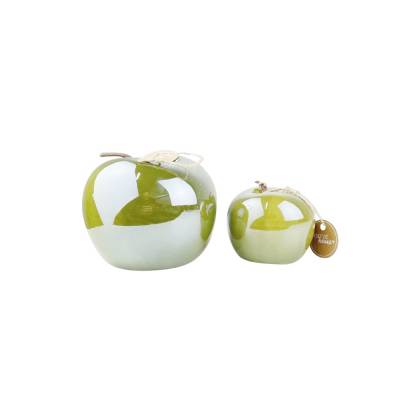 Deko-Objekt-Set Perly 2er-Set grün Ø 8 H 7 Ø 12 H 12 Apfel Dolomit