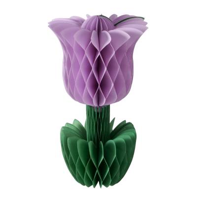 Dekoaufsteller Tulipy Blume H 20cm Papier grün helllviolett