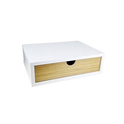 Wand-Nachttisch Farsta Schublade 40x15 cm Weiß Braun