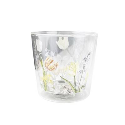 Doppelwandiges Wasserglas Nana Blumen modern Frühling