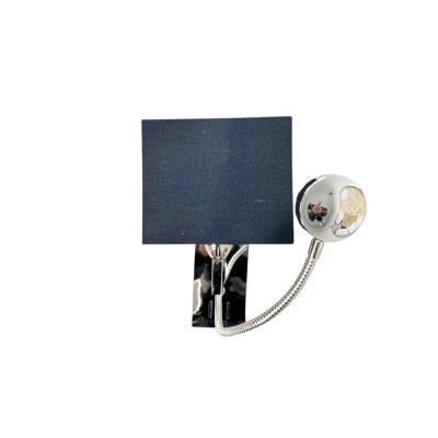 Handgefertigte Wandleuchte Reading Eisen vernickelt