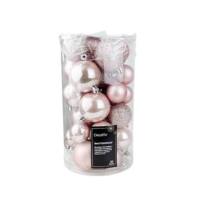 Bruchfestes Weihnachtskugel-Set Mona 30-tlg.rose Kunststoff