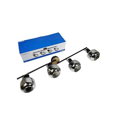 Deckenleuchte Fumoso Metall Glas 4er-Spot schwarz mit Rauchglas