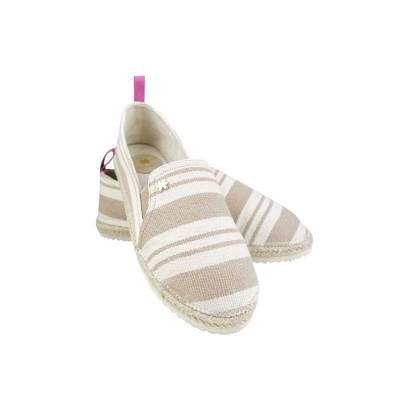 Espadrilles Striped Gr. 37 Absatzhöhe 2.2 cm Beige Weiß Pink