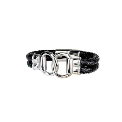 Leder-Armband Fit Together Stahl Leder L ca. 18cm
