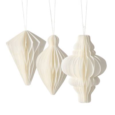 3-tlg. Weihnachtsanhänger Lumio weiß 7x7x10cm