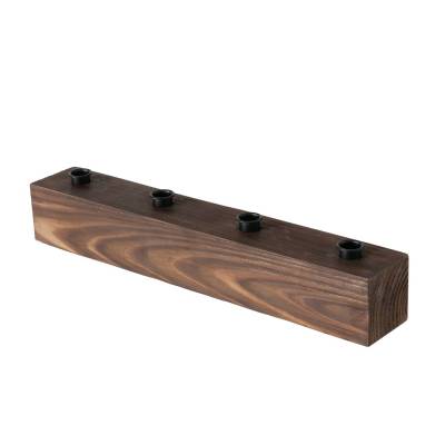BOLTZE Kerzenleuchter Rustik Rechteck 50x10x8cm Eisen Braun Deko