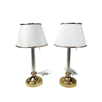 2x Tischleuchten Ciara weiss / goldfarben