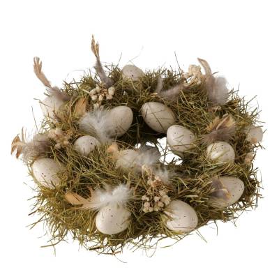 Tischkranz Norano Ø26cm Hängebirke Polystyrol Federn