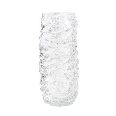 Hohe Glas-Vase Maio strukturierter Oberfläche H 28 cm Ø 12