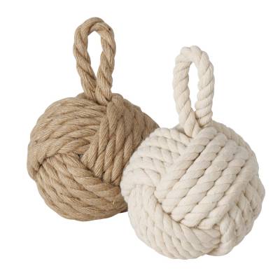 2x Türstopper Türpuffer Zuber Seilknoten 23x15cm Jute Cremeweiß Natur