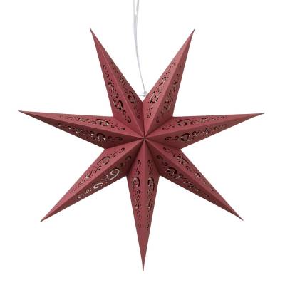 1x Dekoanhänger Kassina Stern 40x8,6cm matt dunkelrot
