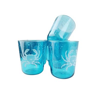 Wasserglas-Set Under Sea 6-tlg. blau Glas 8 cm