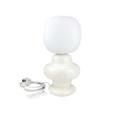 Tischlampe Copacabana Weiß Beige Keramik Glas