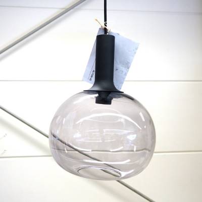 Kleine Pendelleuchte Alton Rauchglas rund Grau transparent 25x33 60W