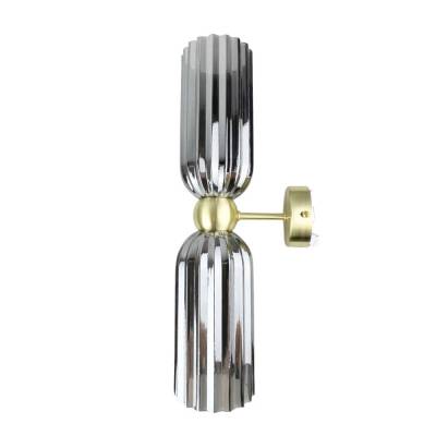 Wandleuchte Antic grau goldfarben Metall Glas