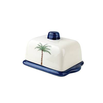 Handbemalte Butterdose Palm Tree