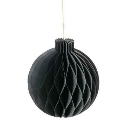 1x Dekoanhänger Favora Kugel 20x18cm Recyceltes Papier schwarz