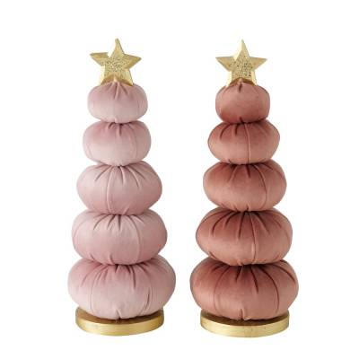 1x Deko-Aufsteller Jarla 2 sort. Weihnachtsbaum H 29cm Polyestersatin