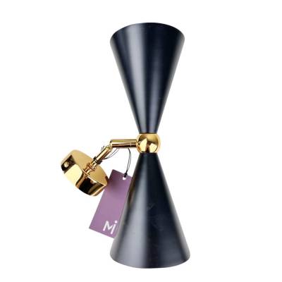 Retro-Wandleuchte Vesper Metall Schwarz Goldfarben